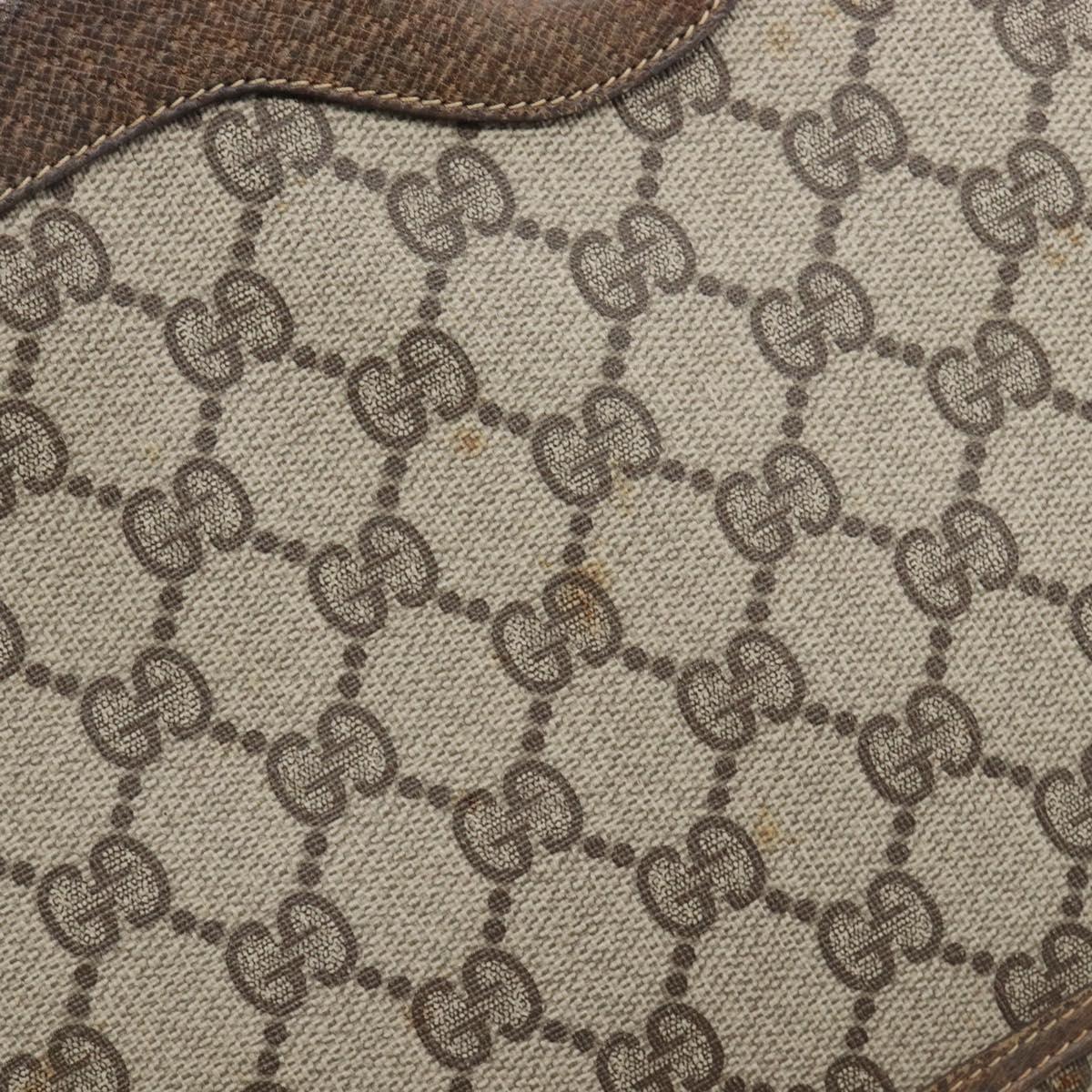 GUCCI GG Supreme Web Sherry Line Tote Bag PVC Beige Gold 378 02 003 Auth 209310