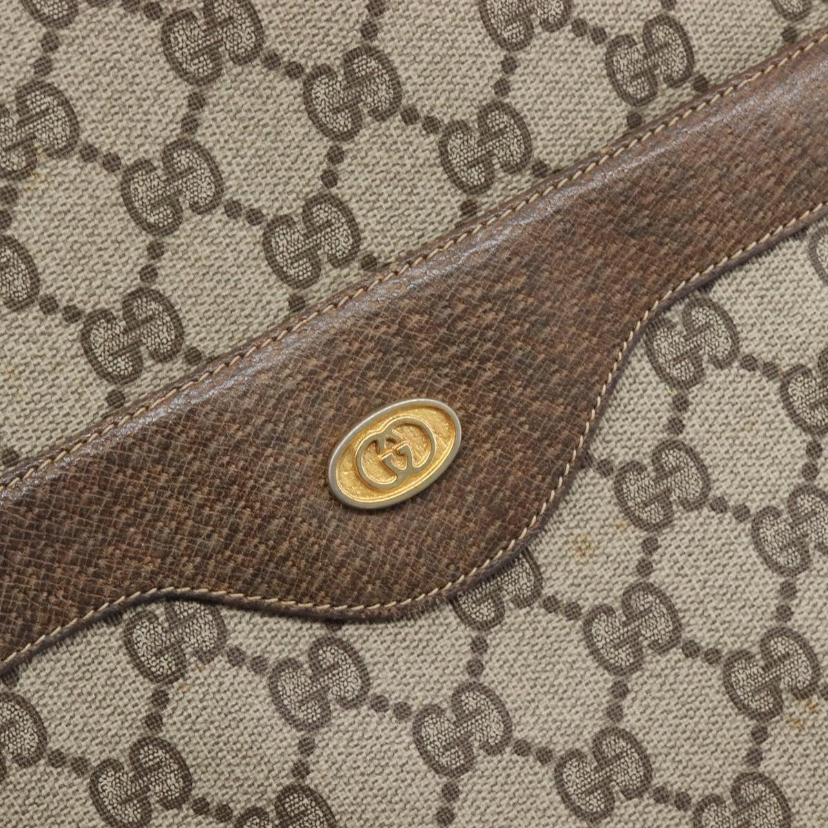 GUCCI GG Supreme Web Sherry Line Tote Bag PVC Beige Gold 378 02 003 Auth 209310