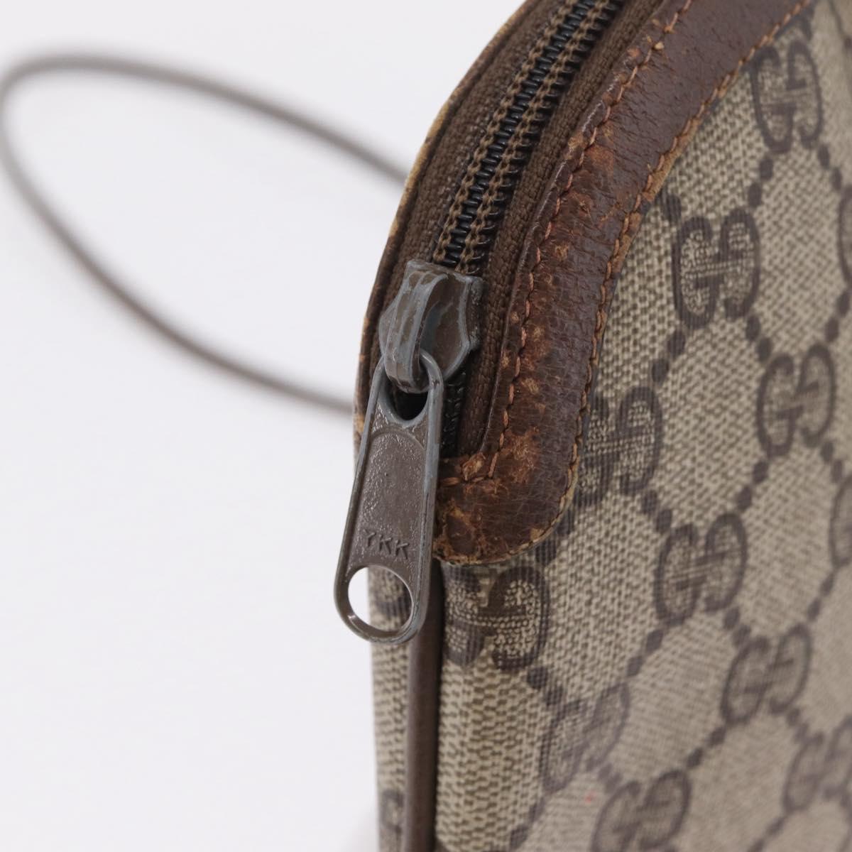 GUCCI GG Supreme Web Sherry Line Shoulder Bag PVC Beige 904 02 047 Auth 209388