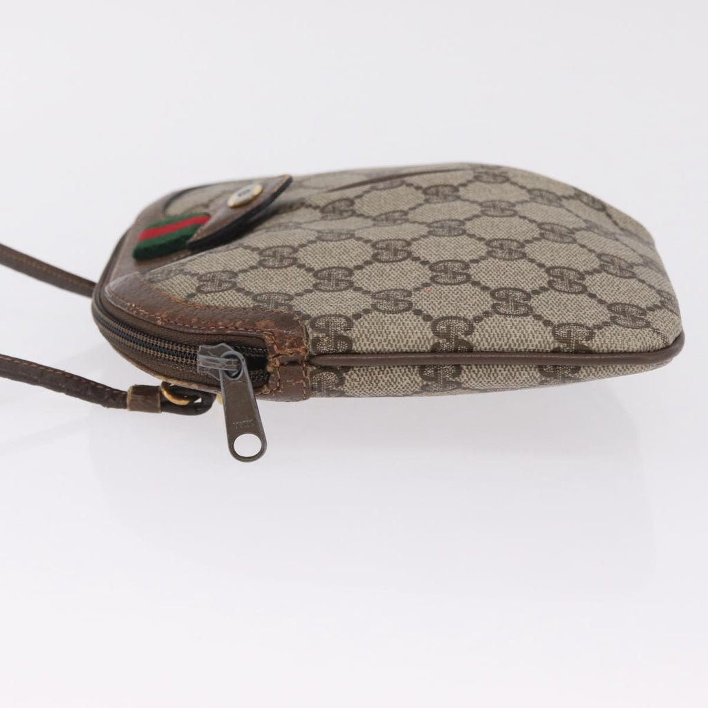 GUCCI GG Supreme Web Sherry Line Shoulder Bag PVC Beige 904 02 047 Auth 209388