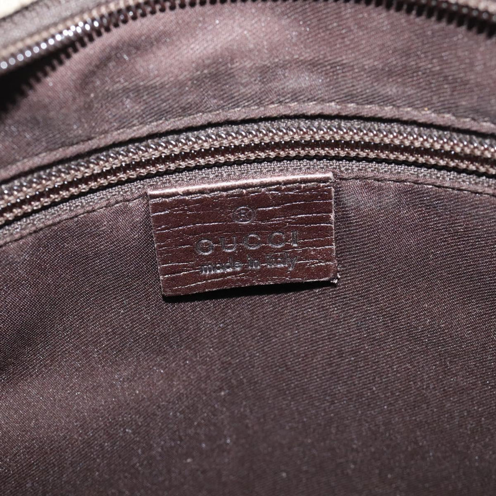 GUCCI GG Supreme Shoulder Bag PVC Beige Silver 141626 Auth 209406