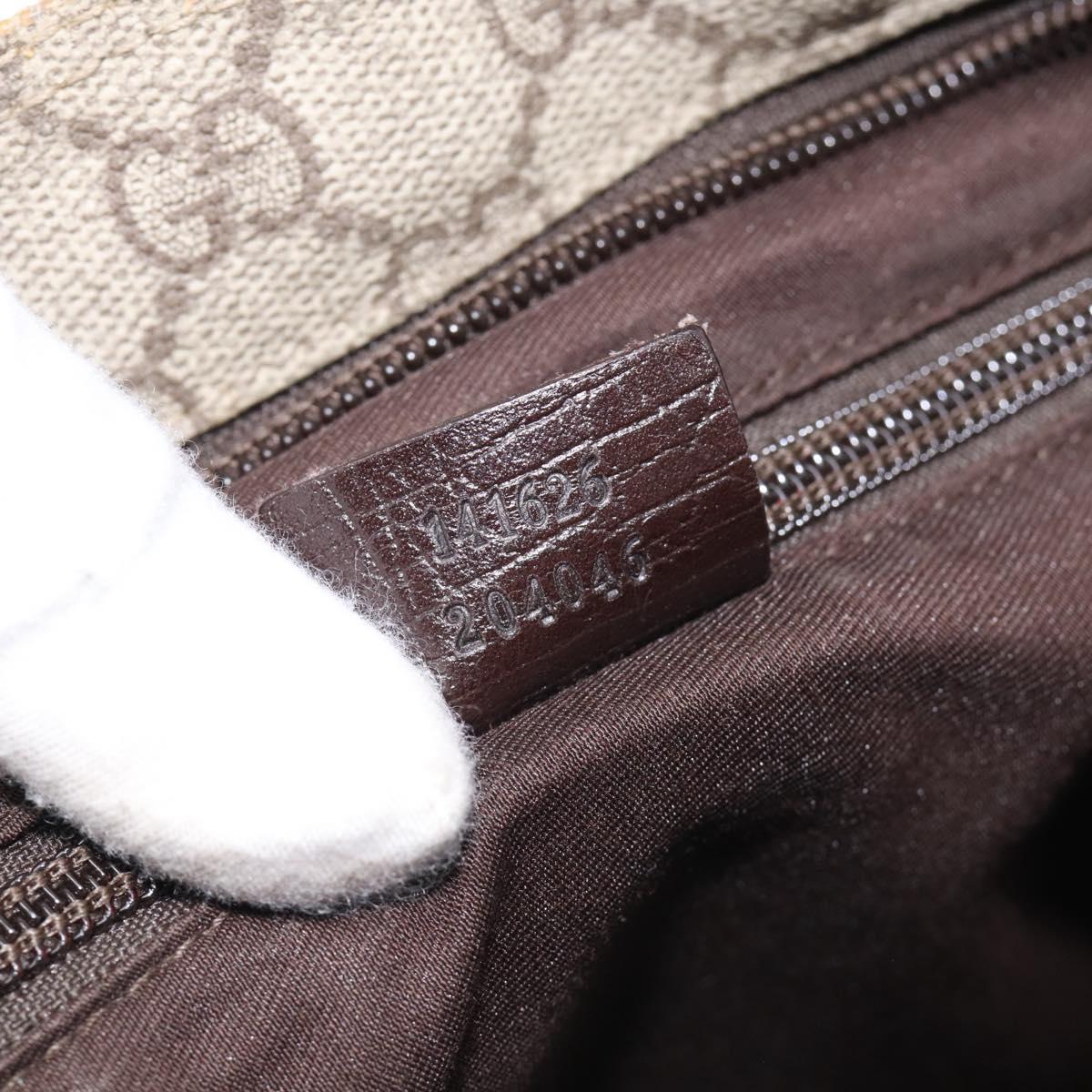 GUCCI GG Supreme Shoulder Bag PVC Beige Silver 141626 Auth 209406
