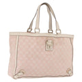 GUCCI GG Canvas Tote Bag Pink Gold 141472 Auth 209435