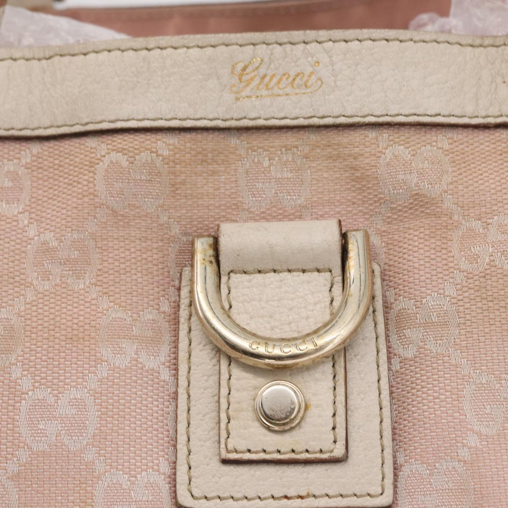 GUCCI GG Canvas Tote Bag Pink Gold 141472 Auth 209435