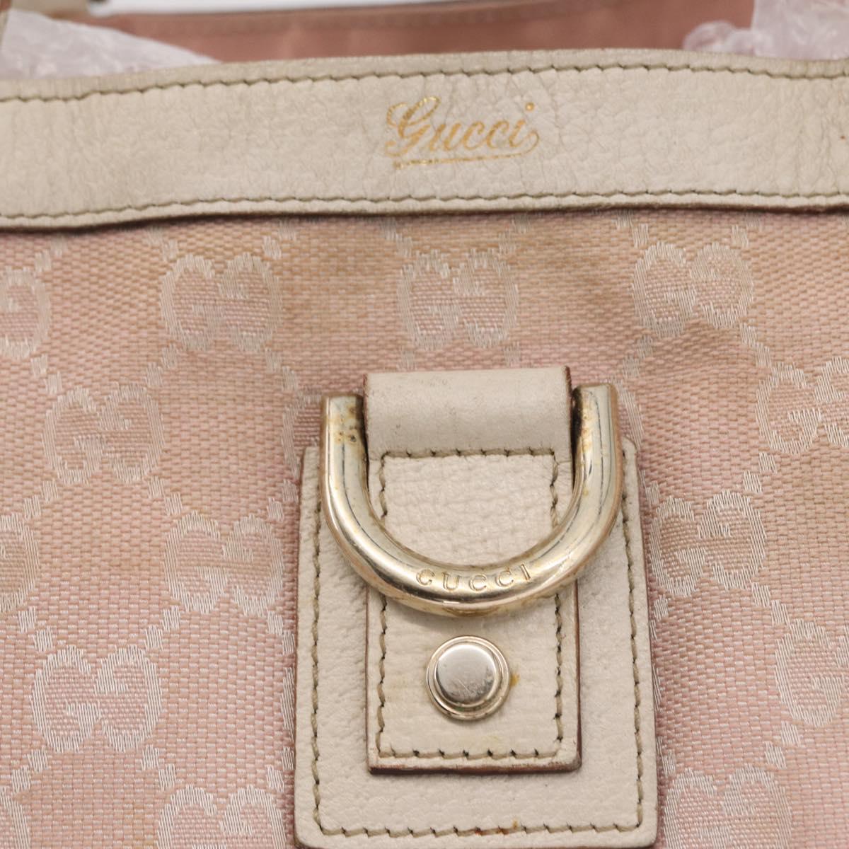 GUCCI GG Canvas Tote Bag Pink Gold 141472 Auth 209435
