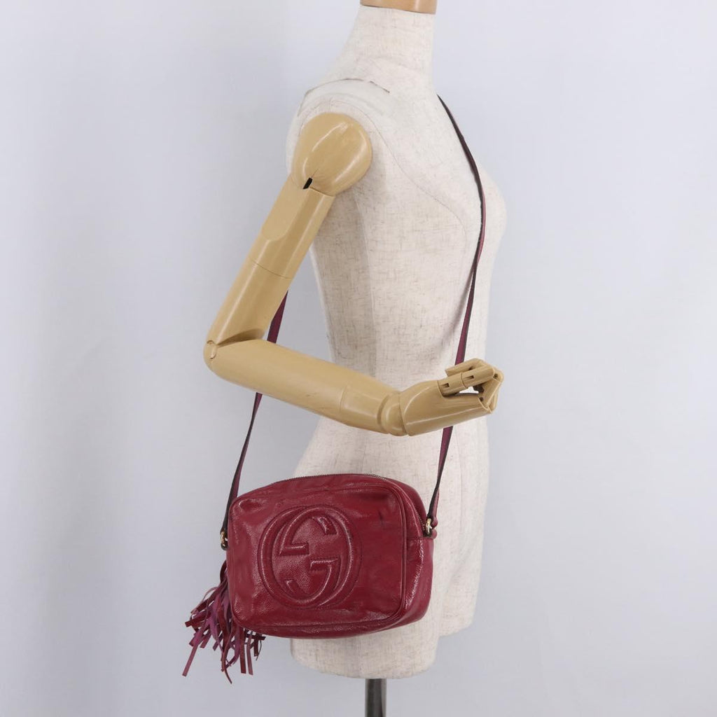 GUCCI Shoulder Bag Leather Pink Gold 308364 Auth 209533A