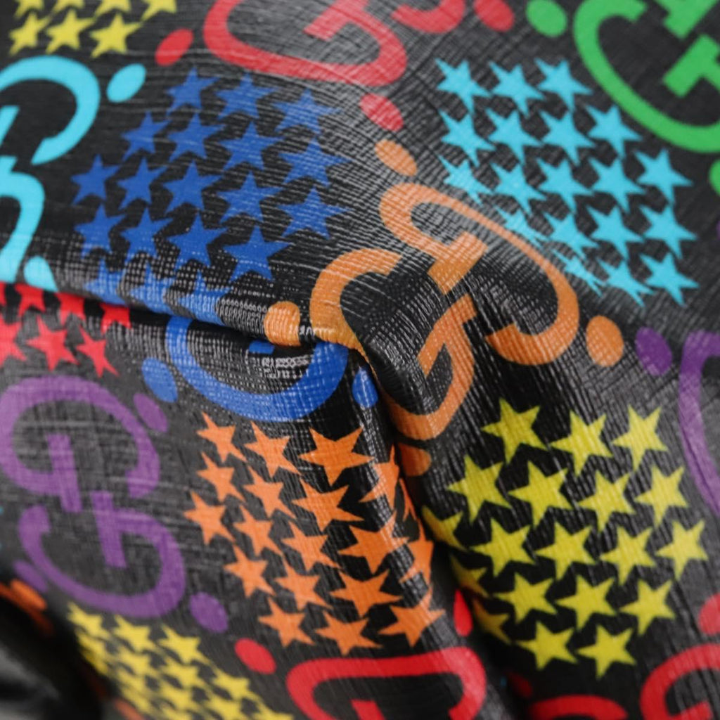 GUCCI GG Psychedelic Boston Bag PVC 2way Multicolor Silver 602619 Auth 209553M