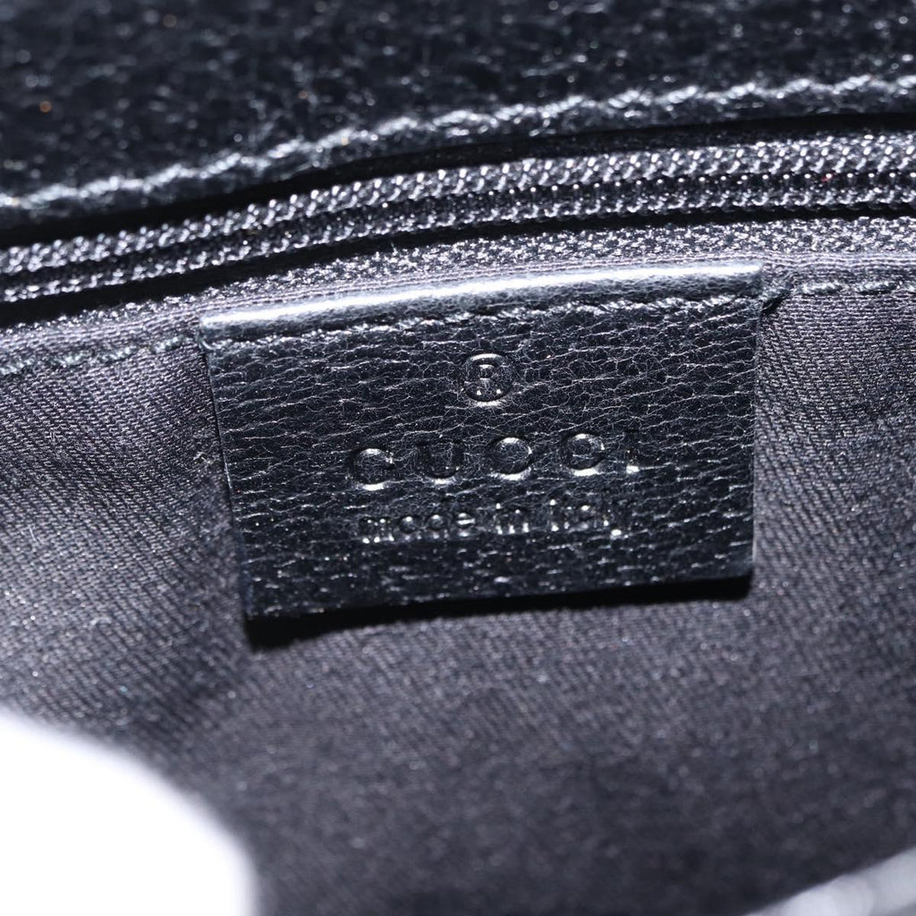 GUCCI GG Canvas Waist Bag Black Silver 131236 Auth 209592A