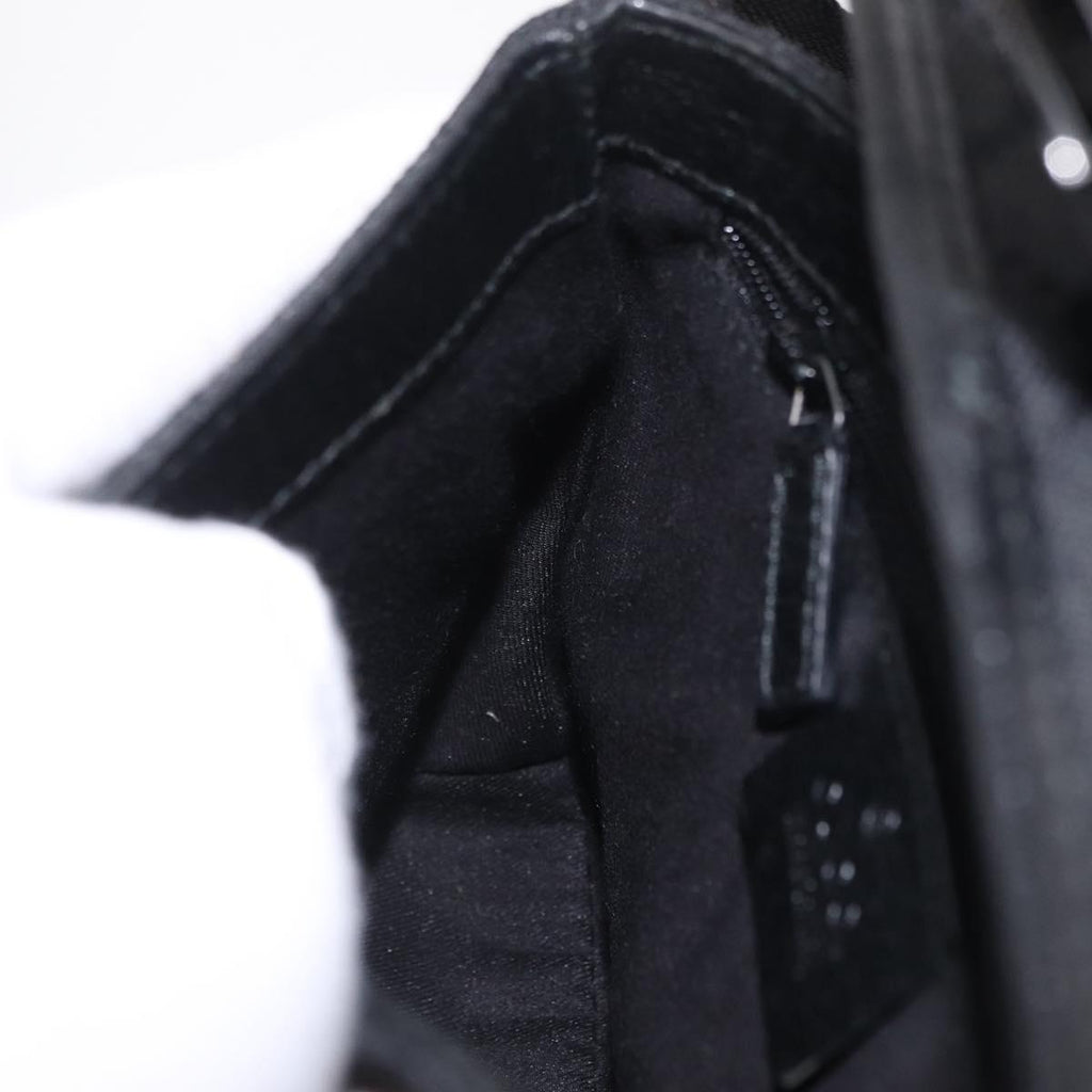 GUCCI GG Canvas Waist Bag Black Silver 131236 Auth 209592A