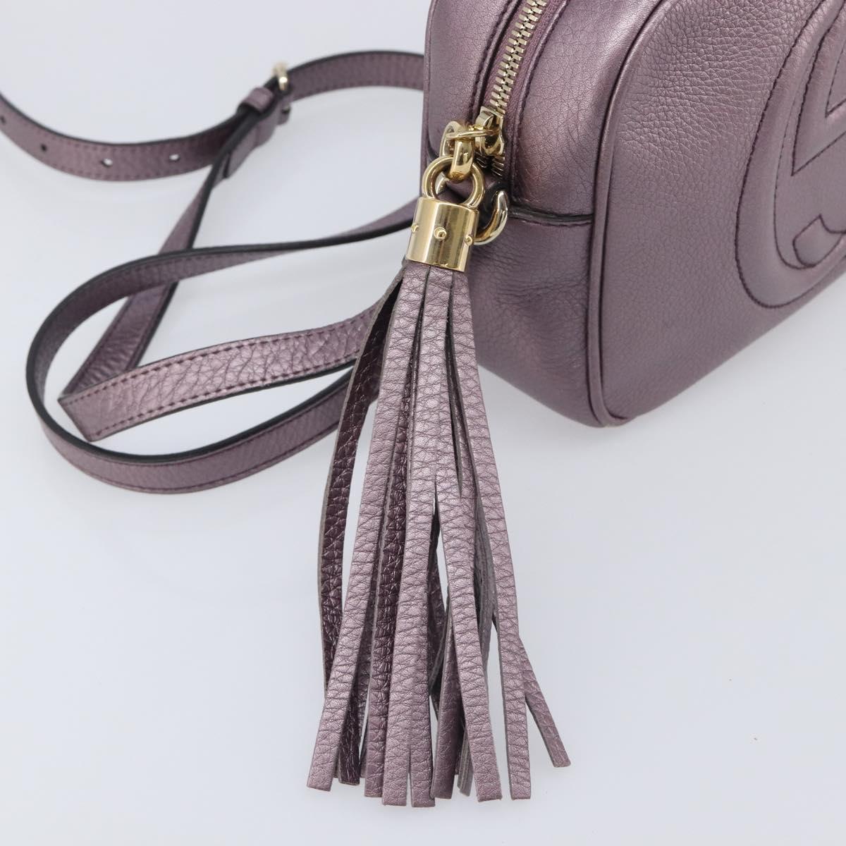 GUCCI Soho Shoulder Bag Leather Pink Gold Tone 308364 Auth 209608A