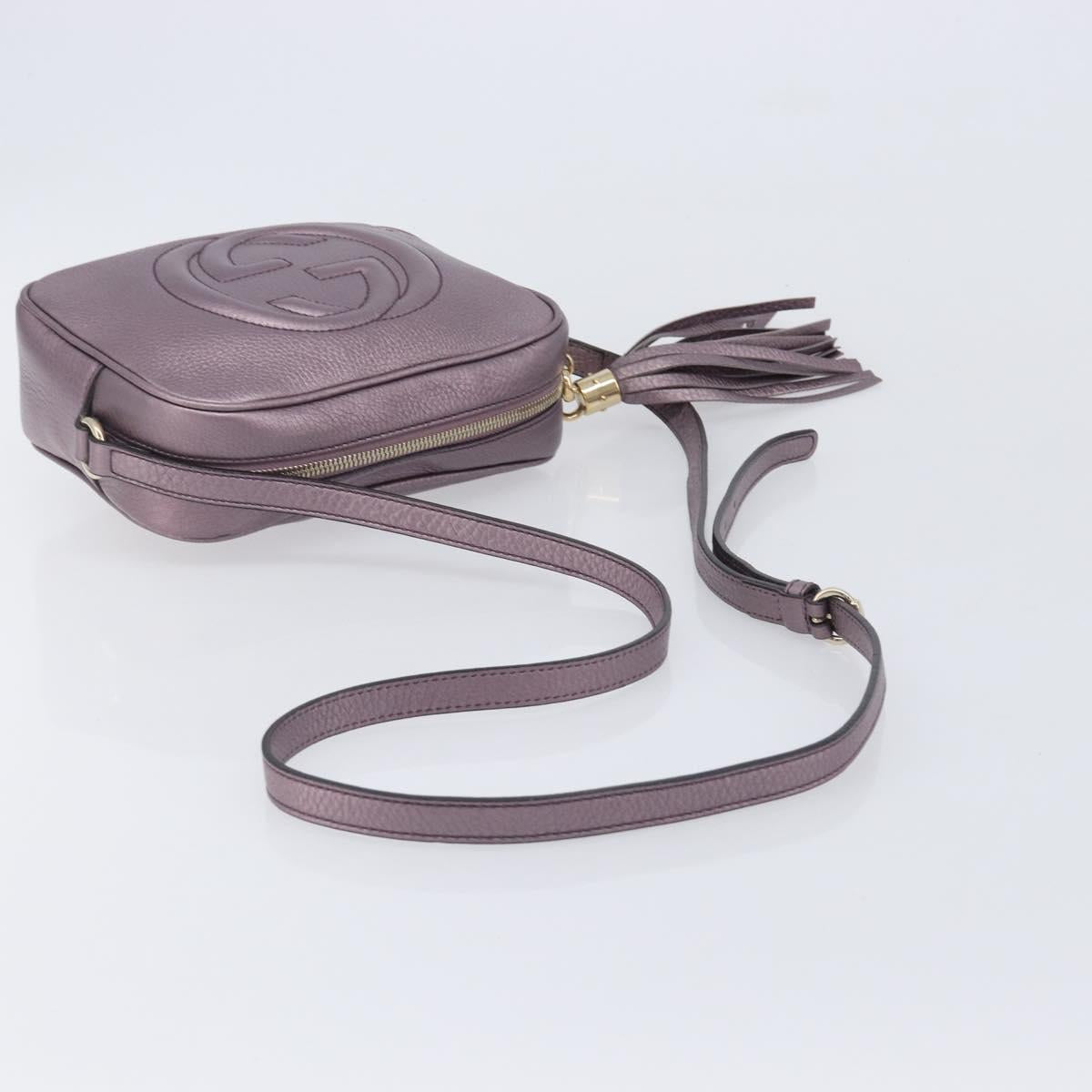 GUCCI Soho Shoulder Bag Leather Pink Gold Tone 308364 Auth 209608A