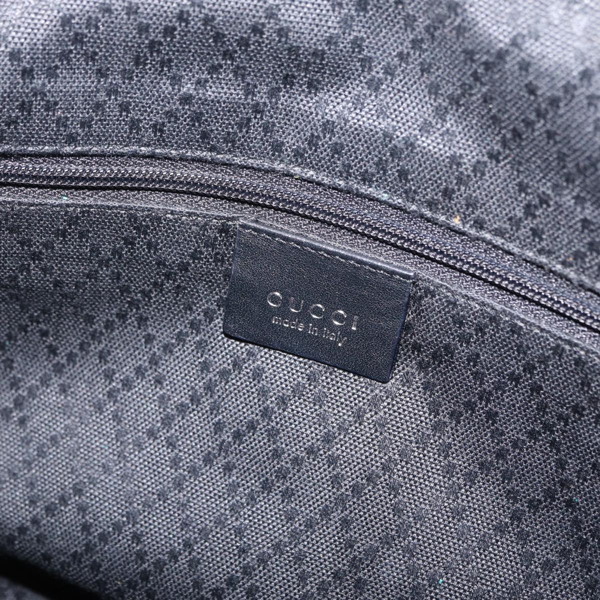 GUCCI Bamboo Shoulder Bag Canvas Black Silver 001 1638 Auth 209672