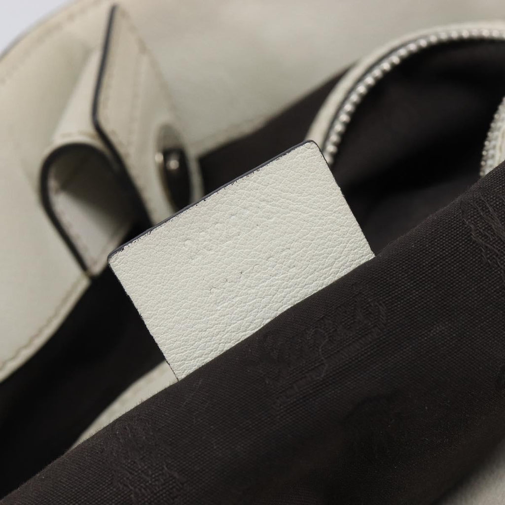 GUCCI GG Canvas Web Sherry Line Tote Bag Beige Silver 232970 Auth 209693
