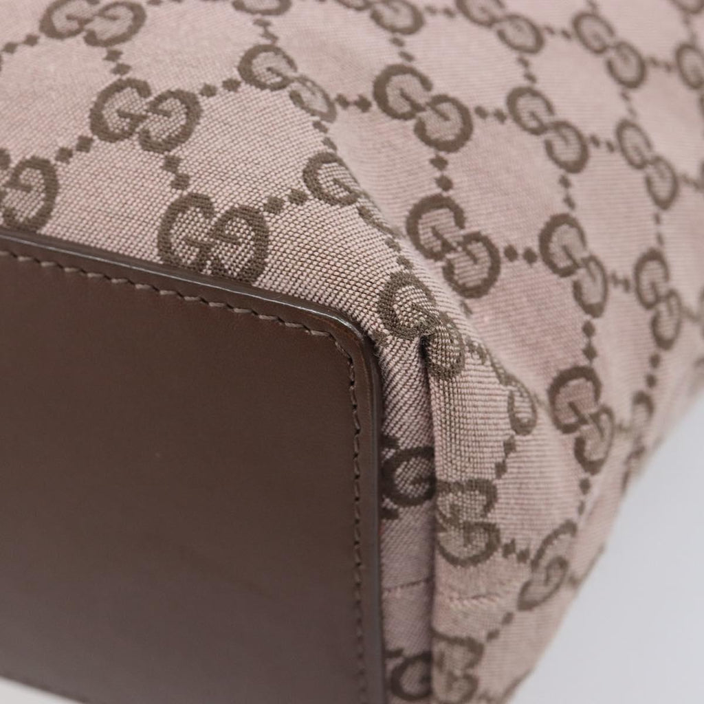 GUCCI GG Canvas Tote Bag Pink Gold Tone 002 1099 Auth 209694