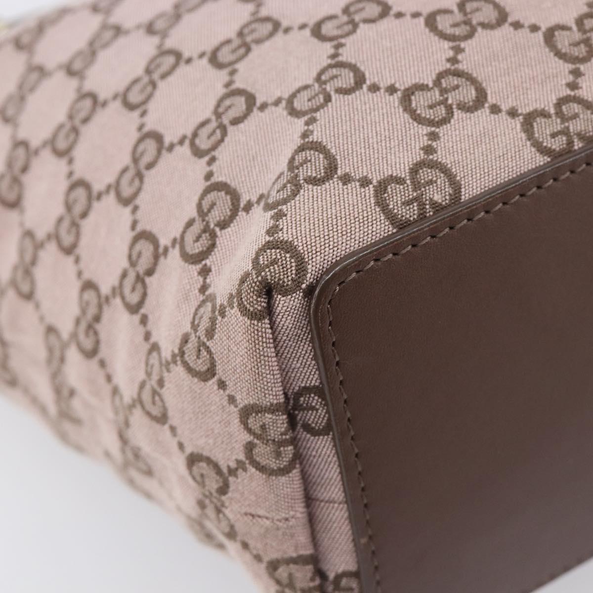 GUCCI GG Canvas Tote Bag Pink Gold Tone 002 1099 Auth 209694