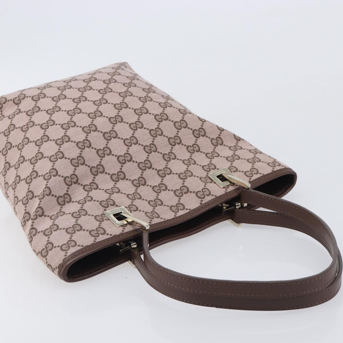 GUCCI GG Canvas Tote Bag Pink Gold Tone 002 1099 Auth 209694