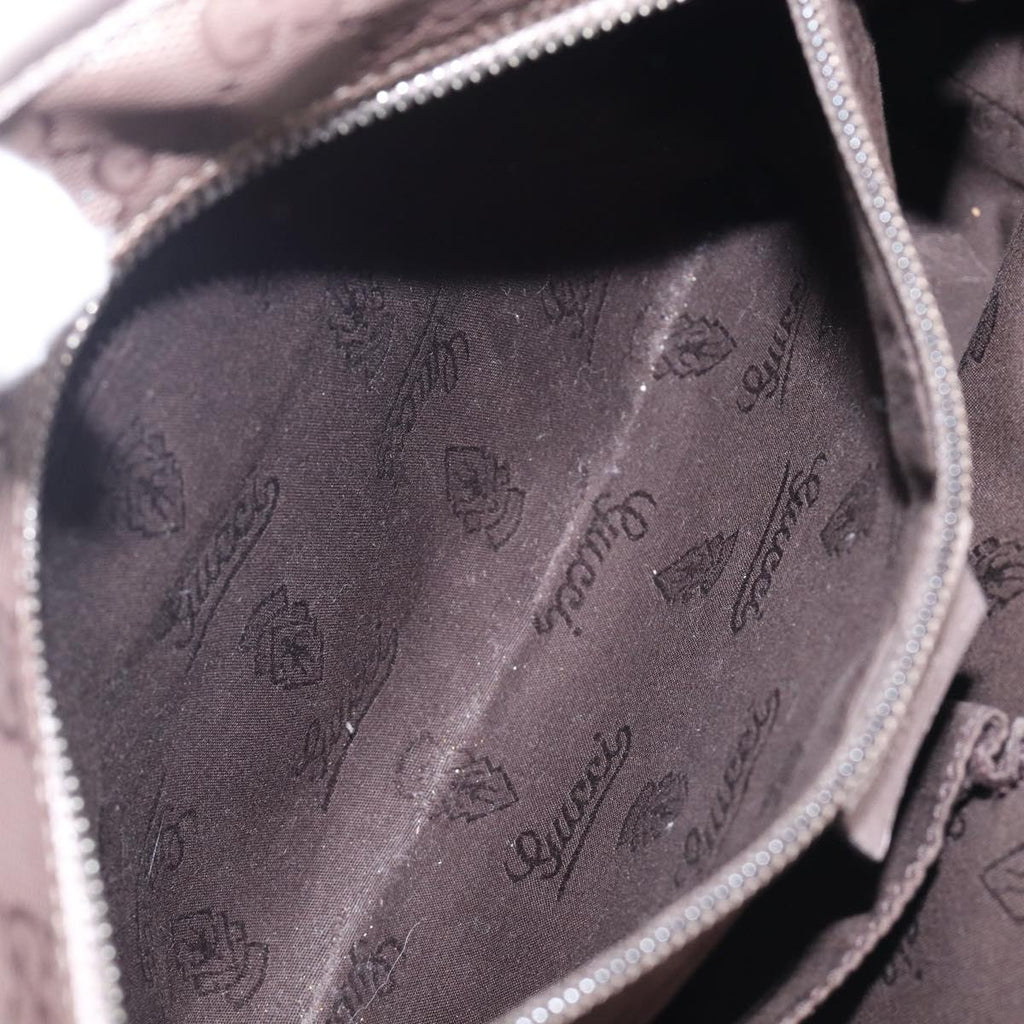 GUCCI GG Implementation Tote Bag PVC Leather Silver 211138 Auth 209695