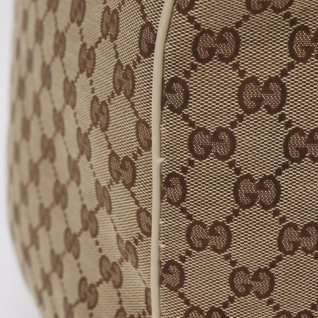 GUCCI GG Canvas Web Sherry Line Princi Tote Bag Beige Gold 257062 Auth 209706A