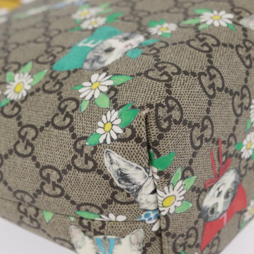 GUCCI GG Supreme Children's Hand Bag PVC Yuko Higuchi Beige 410812 Auth 209713M