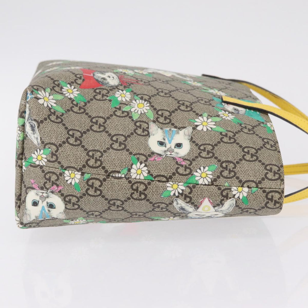GUCCI GG Supreme Children's Hand Bag PVC Yuko Higuchi Beige 410812 Auth 209713M