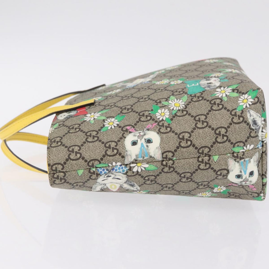 GUCCI GG Supreme Children's Hand Bag PVC Yuko Higuchi Beige 410812 Auth 209713M