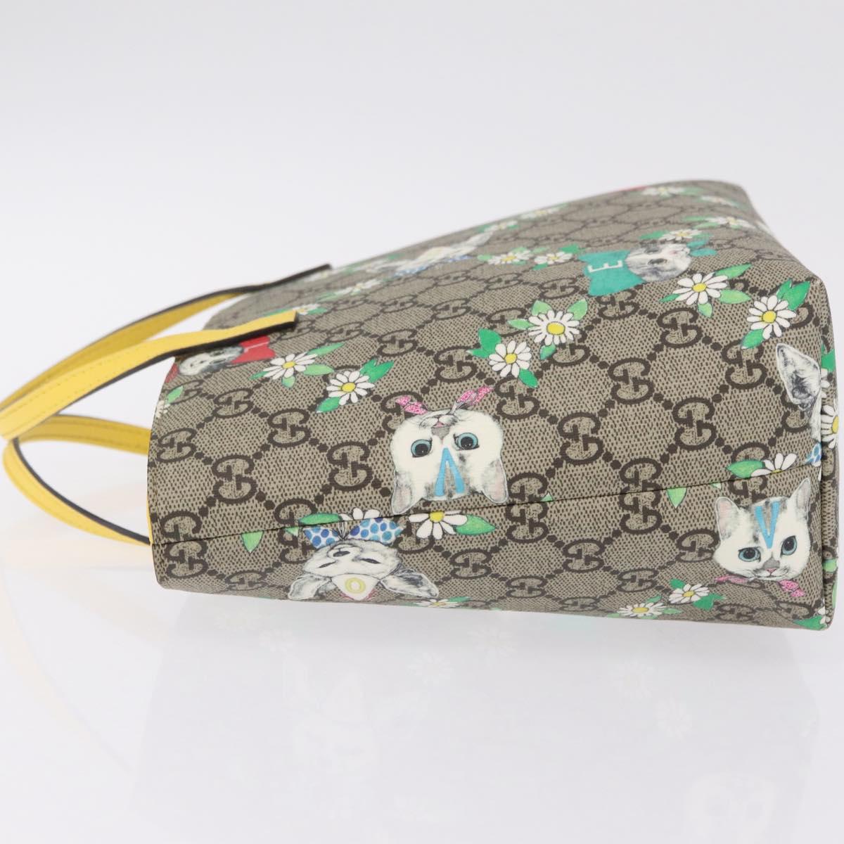 GUCCI GG Supreme Children's Hand Bag PVC Yuko Higuchi Beige 410812 Auth 209713M