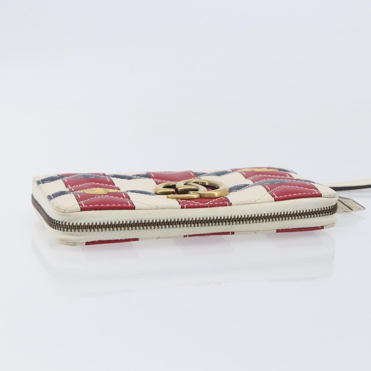 GUCCI GG Marmont Long Wallet Leather Red Gold Tone 466490 Auth 209778