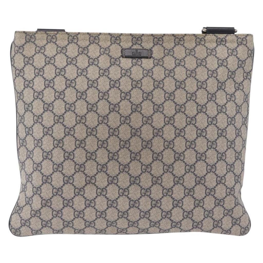 GUCCI GG Supreme Shoulder Bag PVC Navy Silver 201446 Auth 209799A