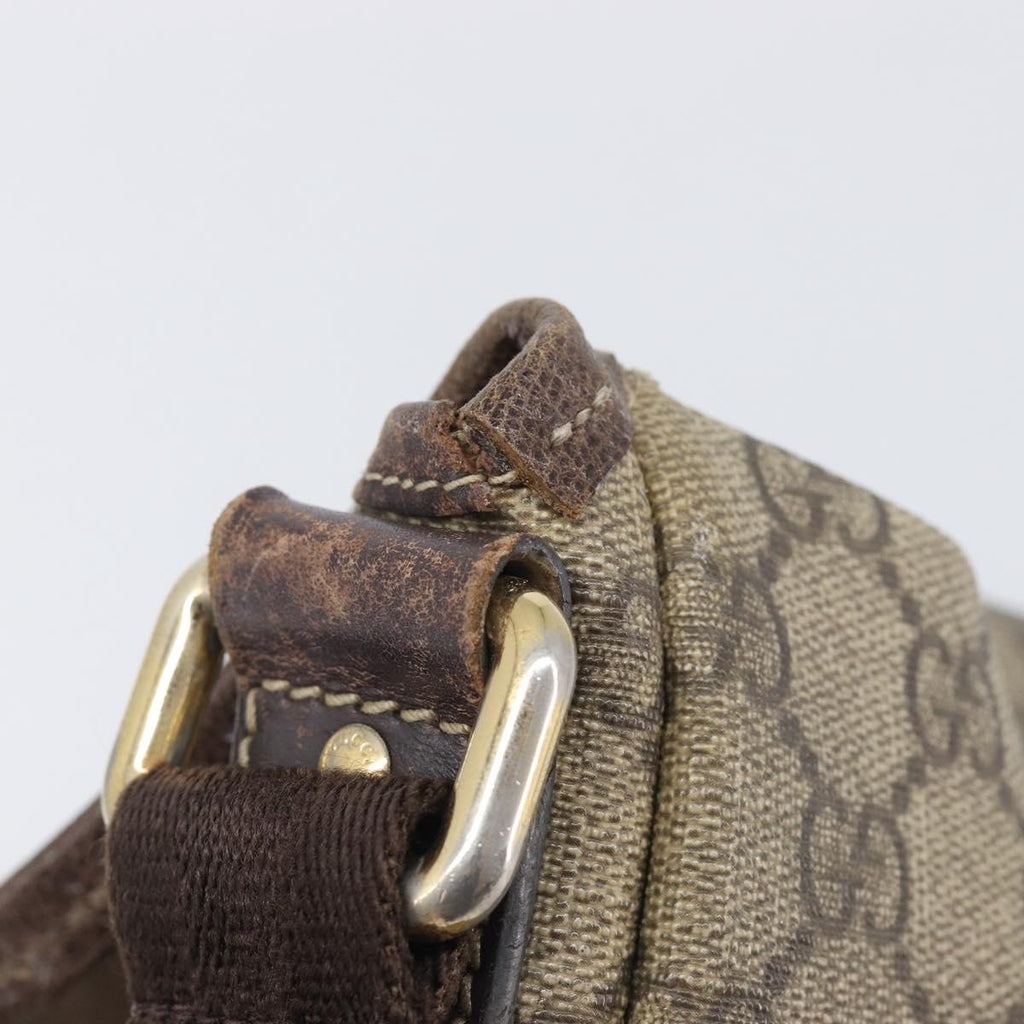 GUCCI GG Supreme Shoulder Bag PVC Beige Gold 223666 Auth 209864