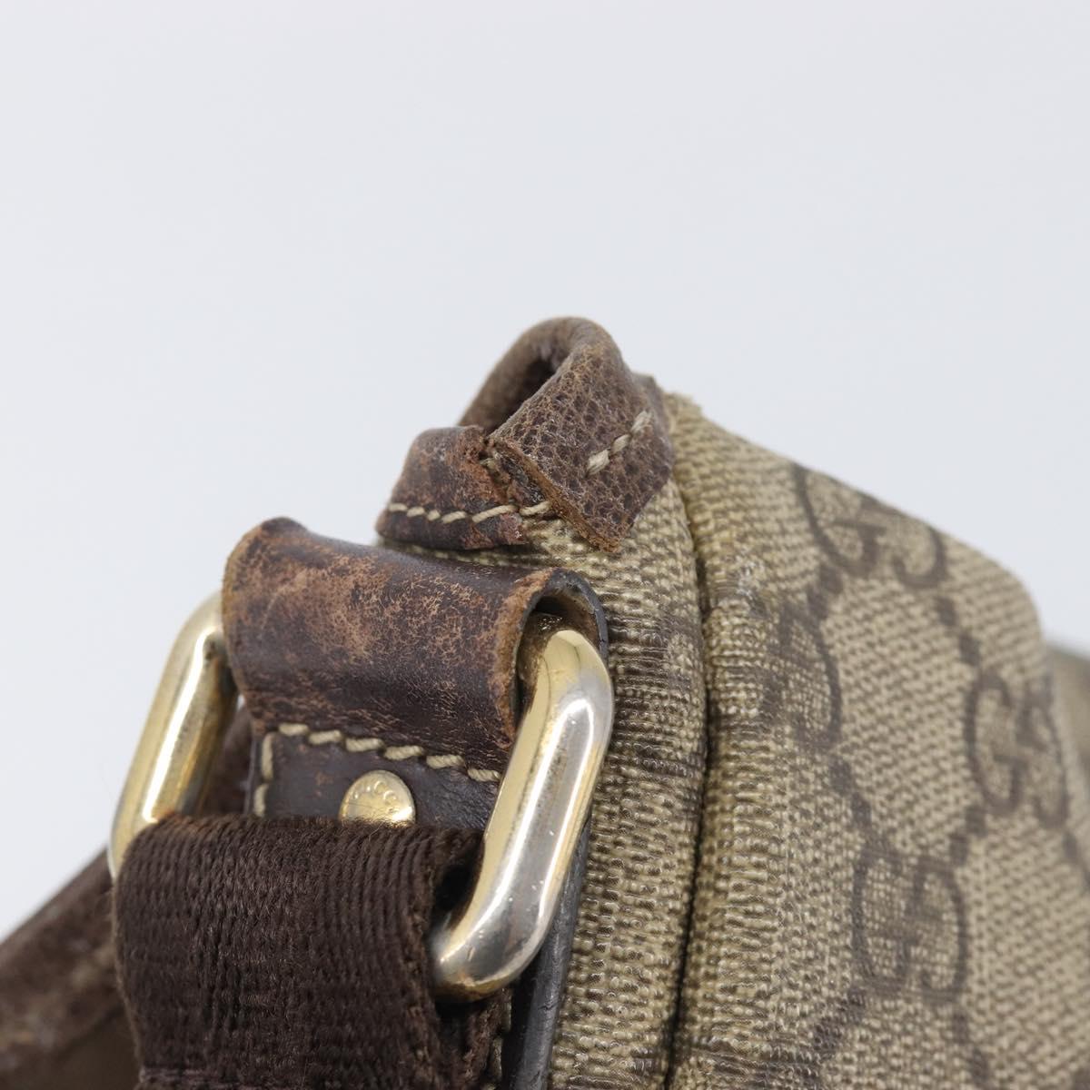 GUCCI GG Supreme Shoulder Bag PVC Beige Gold 223666 Auth 209864