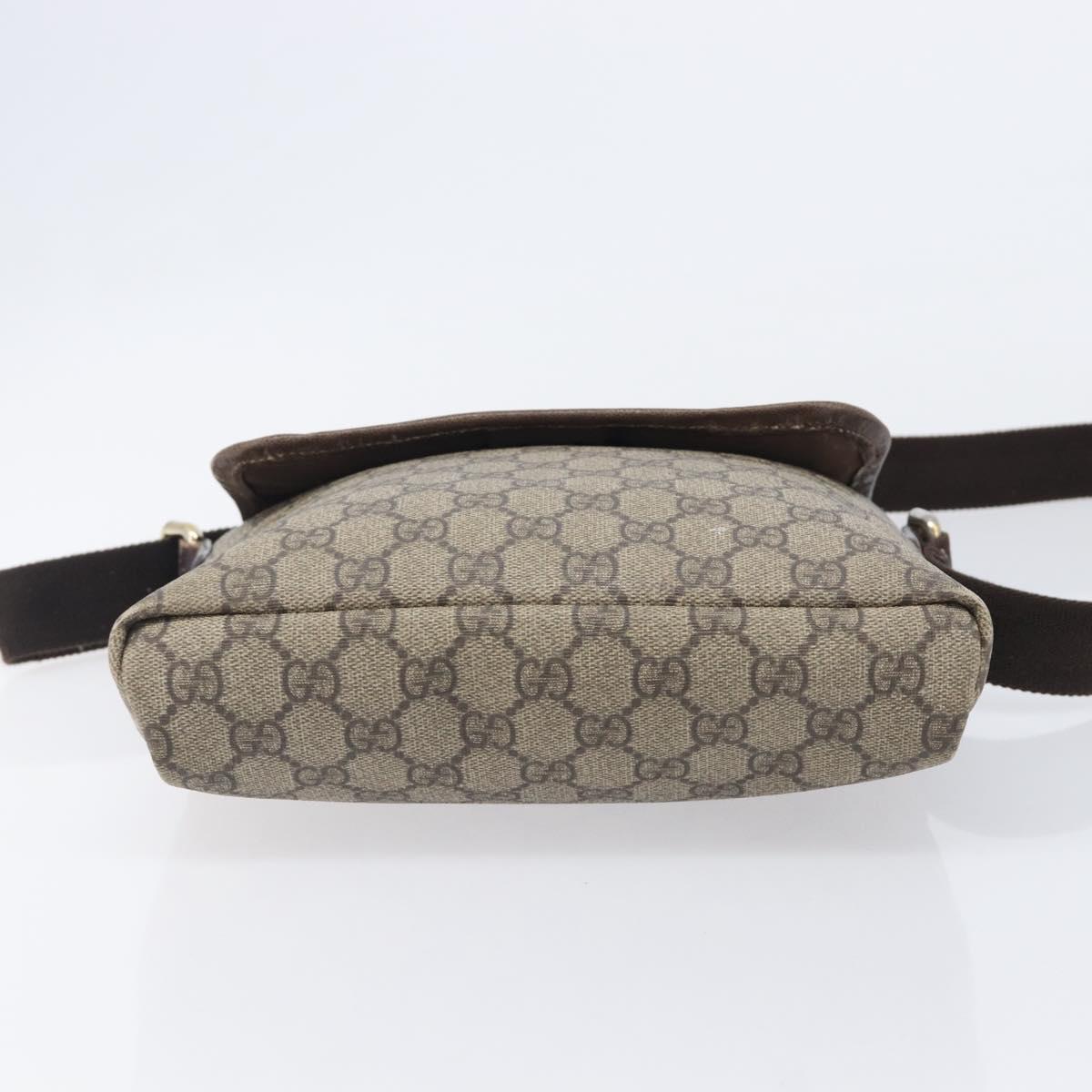 GUCCI GG Supreme Shoulder Bag PVC Beige Gold 223666 Auth 209864