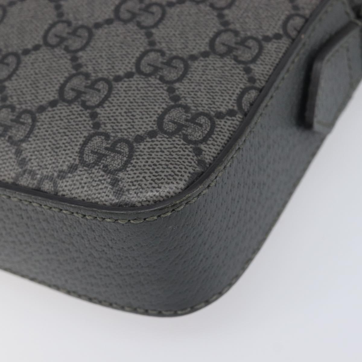 GUCCI GG Supreme Shoulder Bag PVC Gray Silver 699439 Auth 209865V