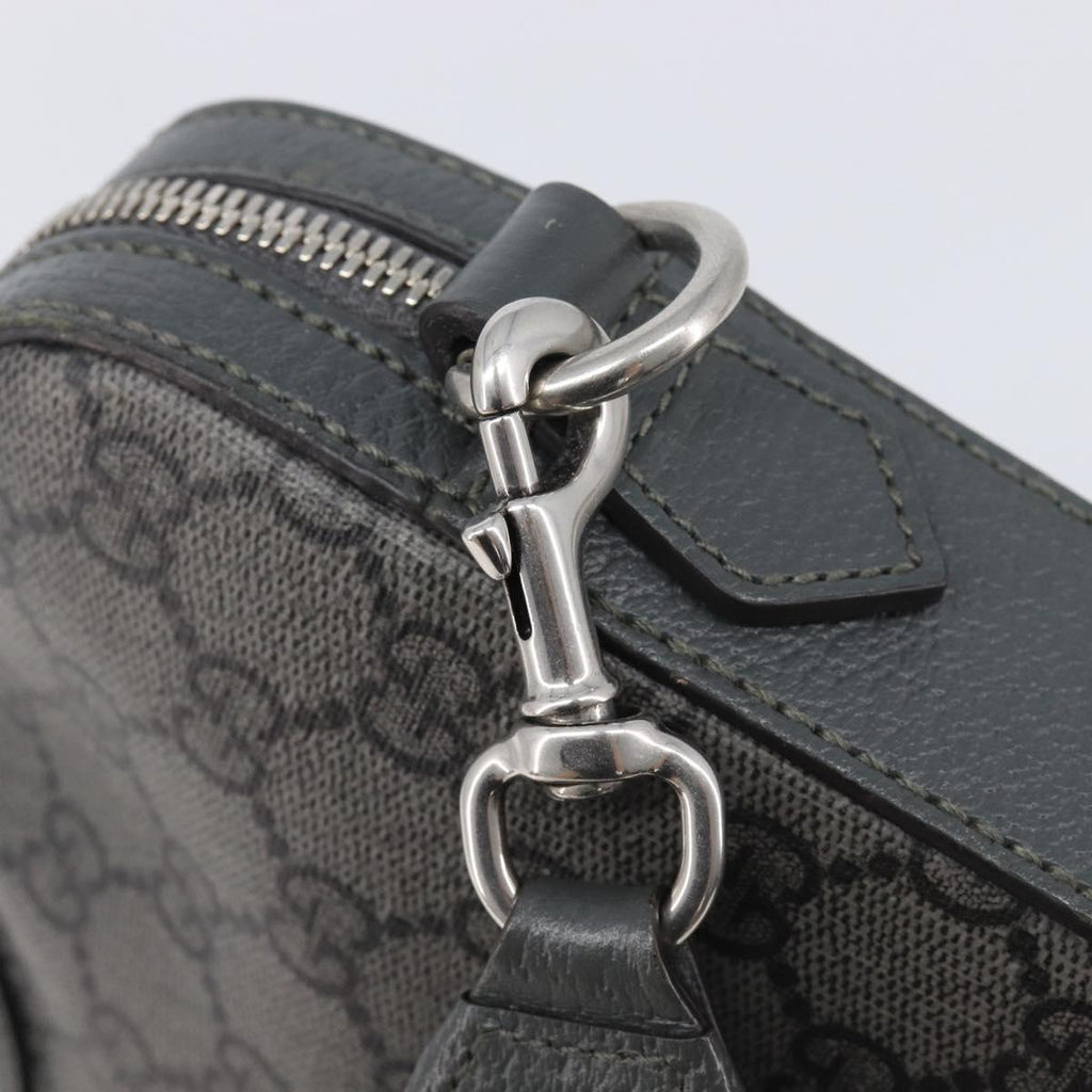 GUCCI GG Supreme Shoulder Bag PVC Gray Silver 699439 Auth 209865V