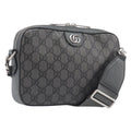 GUCCI GG Supreme Shoulder Bag PVC Gray Silver 699439 Auth 209865V