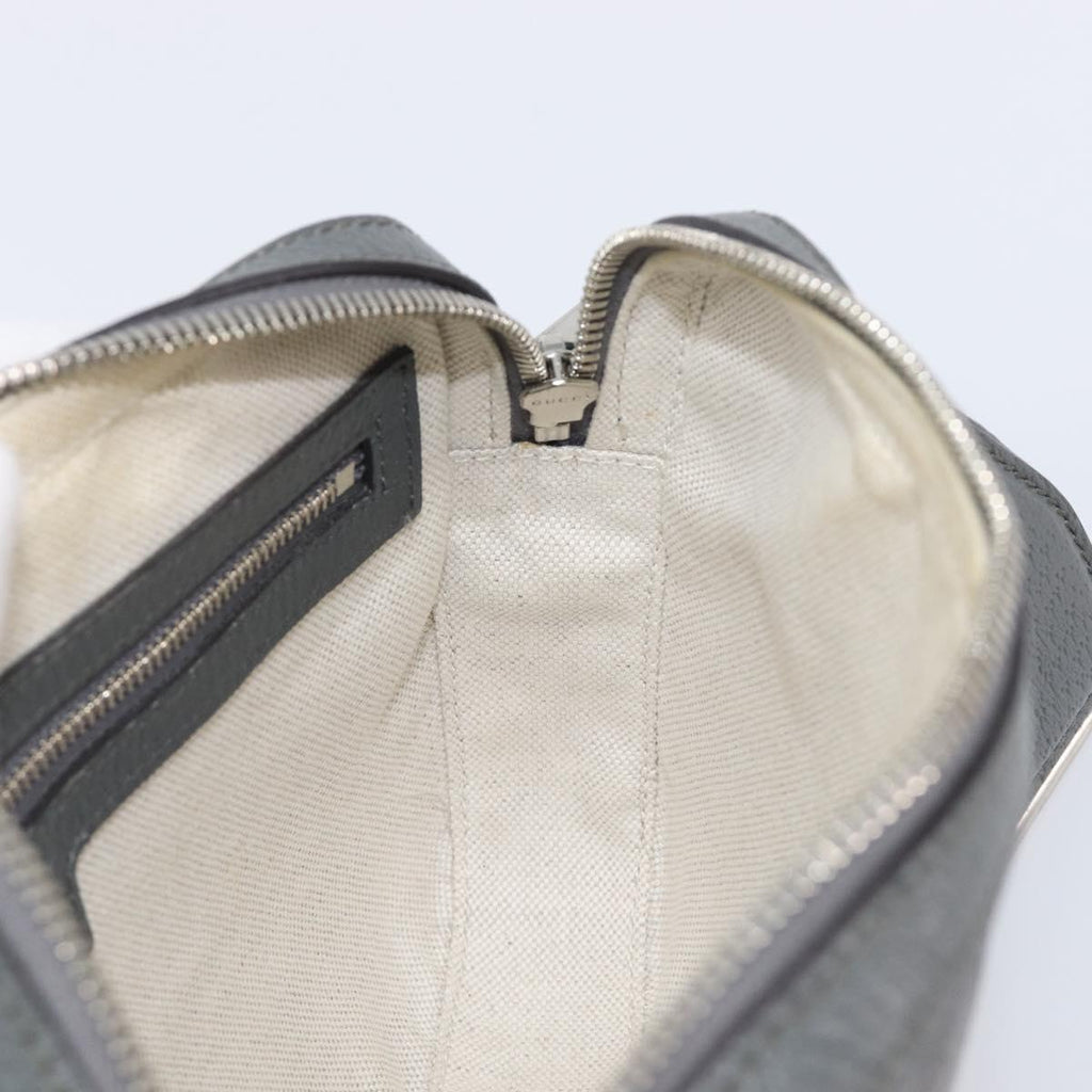 GUCCI GG Supreme Shoulder Bag PVC Gray Silver 699439 Auth 209865V