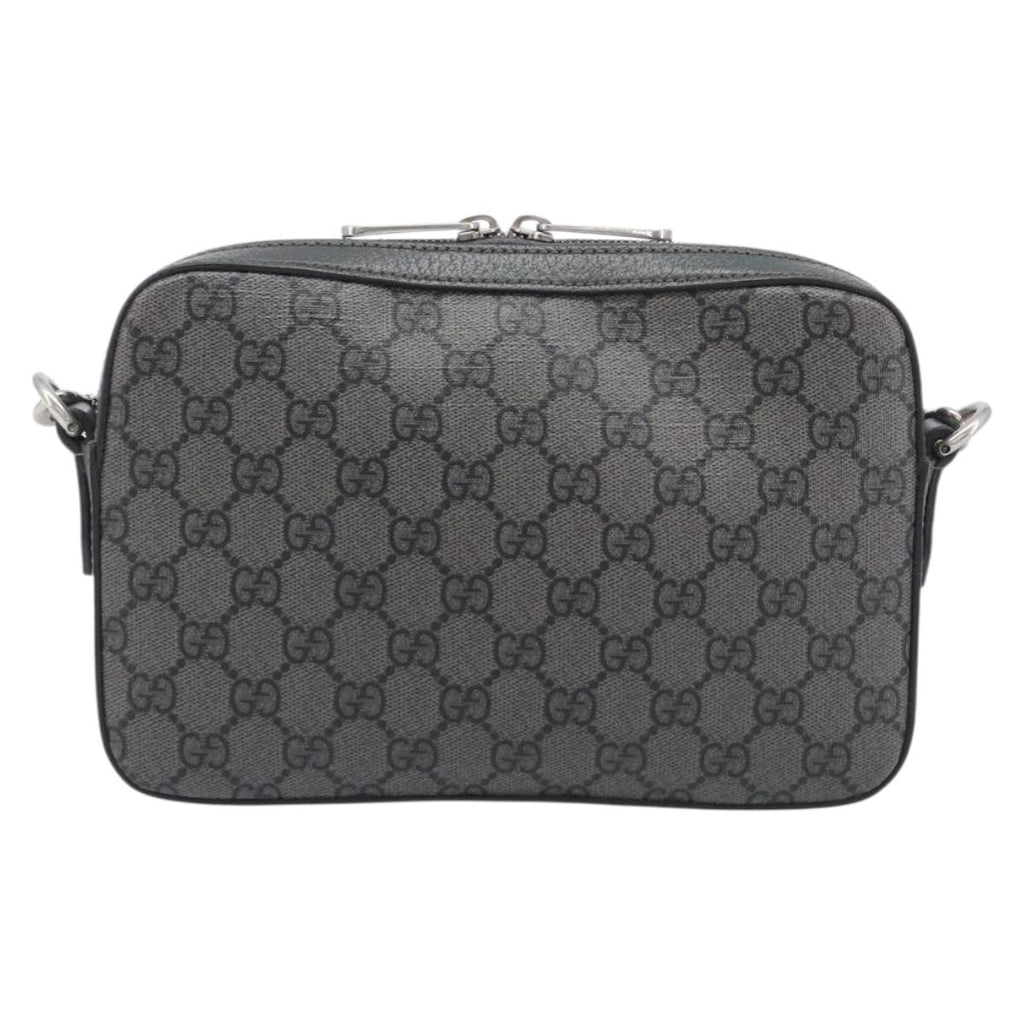 GUCCI GG Supreme Shoulder Bag PVC Gray Silver 699439 Auth 209865V
