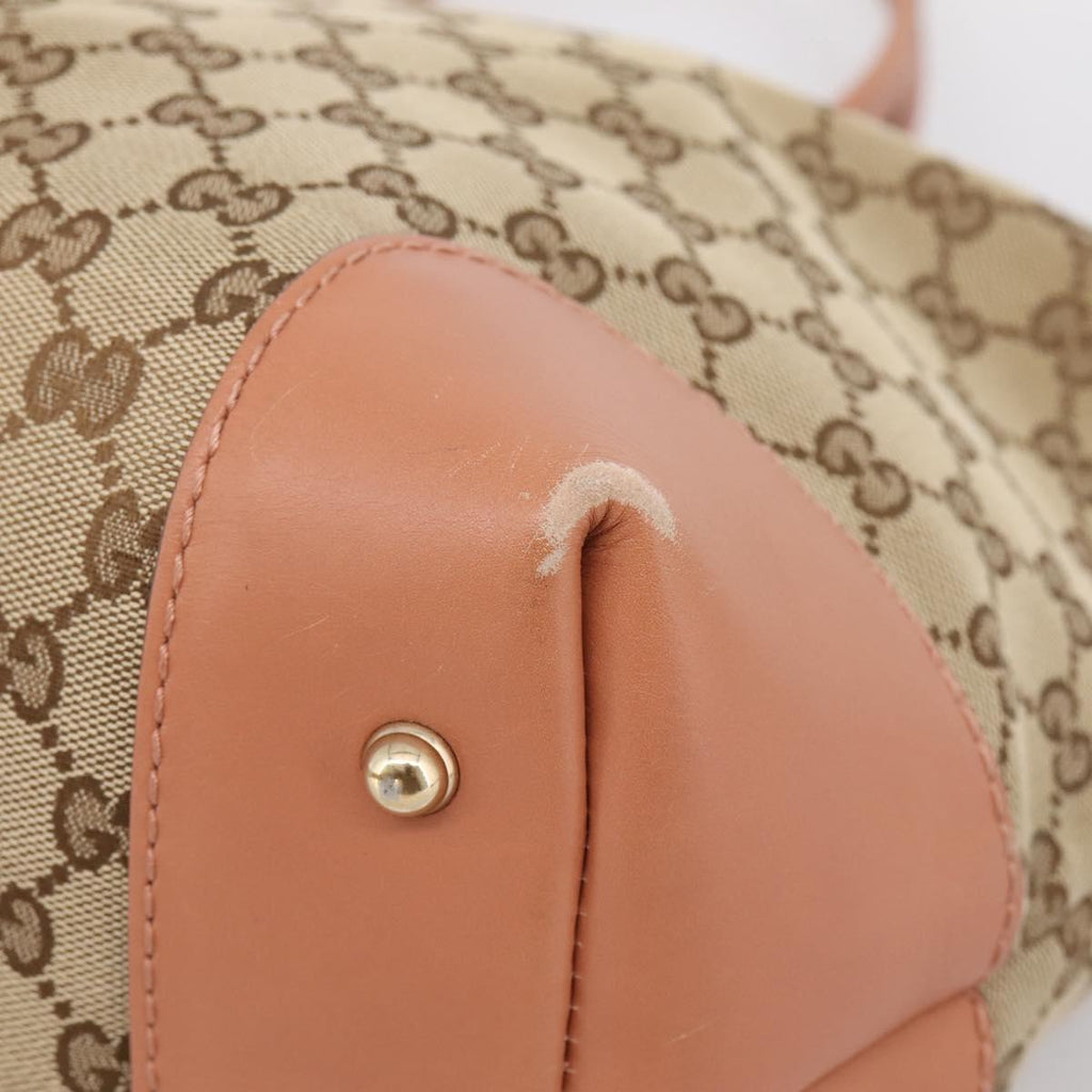 GUCCI GG Canvas Tote Bag Beige Gold 269956 Auth 209910
