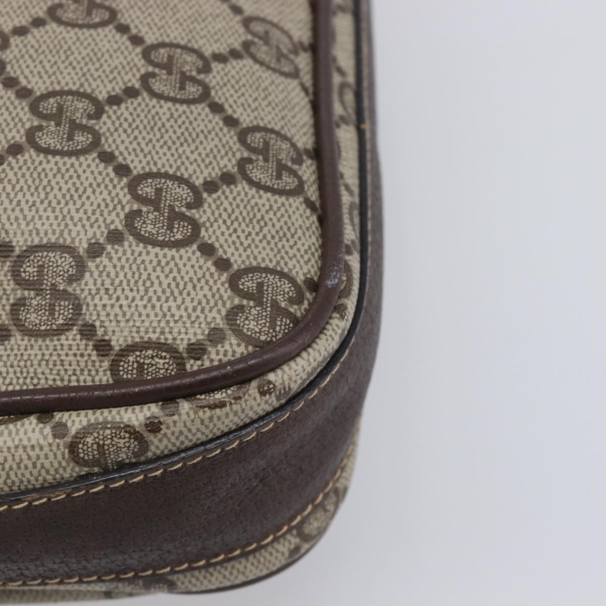 GUCCI GG Supreme Shoulder Bag PVC Beige Gold 007 904 0423 Auth 209939