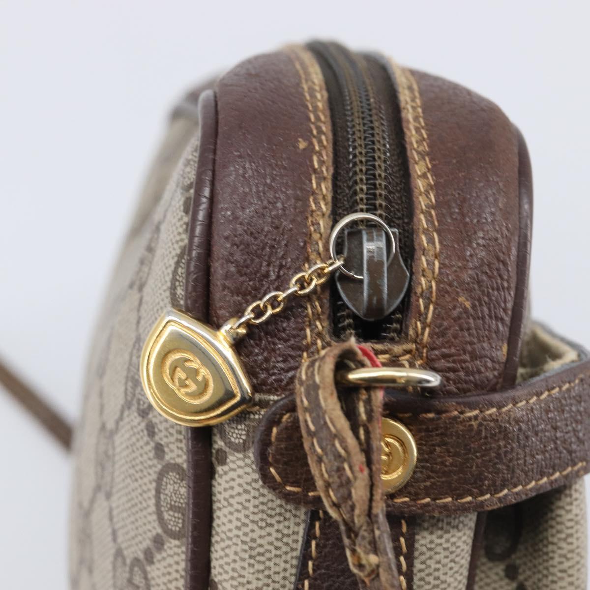 GUCCI GG Supreme Shoulder Bag PVC Beige Gold 007 904 0423 Auth 209939