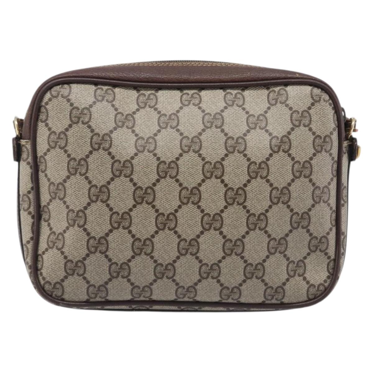 GUCCI GG Supreme Shoulder Bag PVC Beige Gold 007 904 0423 Auth 209939
