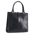 GUCCI Jackie Hand Bag Leather Black Silver 002 1065 Auth 209943V