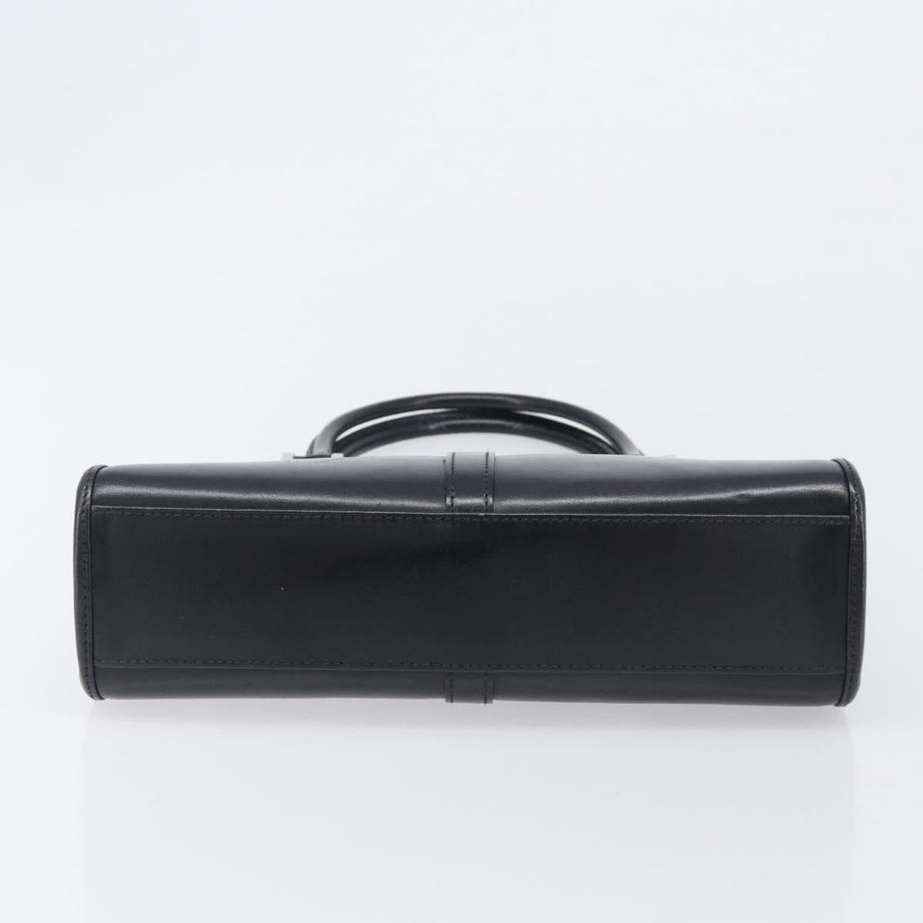 GUCCI Jackie Hand Bag Leather Black Silver 002 1065 Auth 209943V