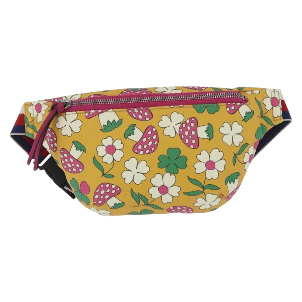 GUCCI Children's Body Bag PVC Yellow Silver 502095 Auth 210005M