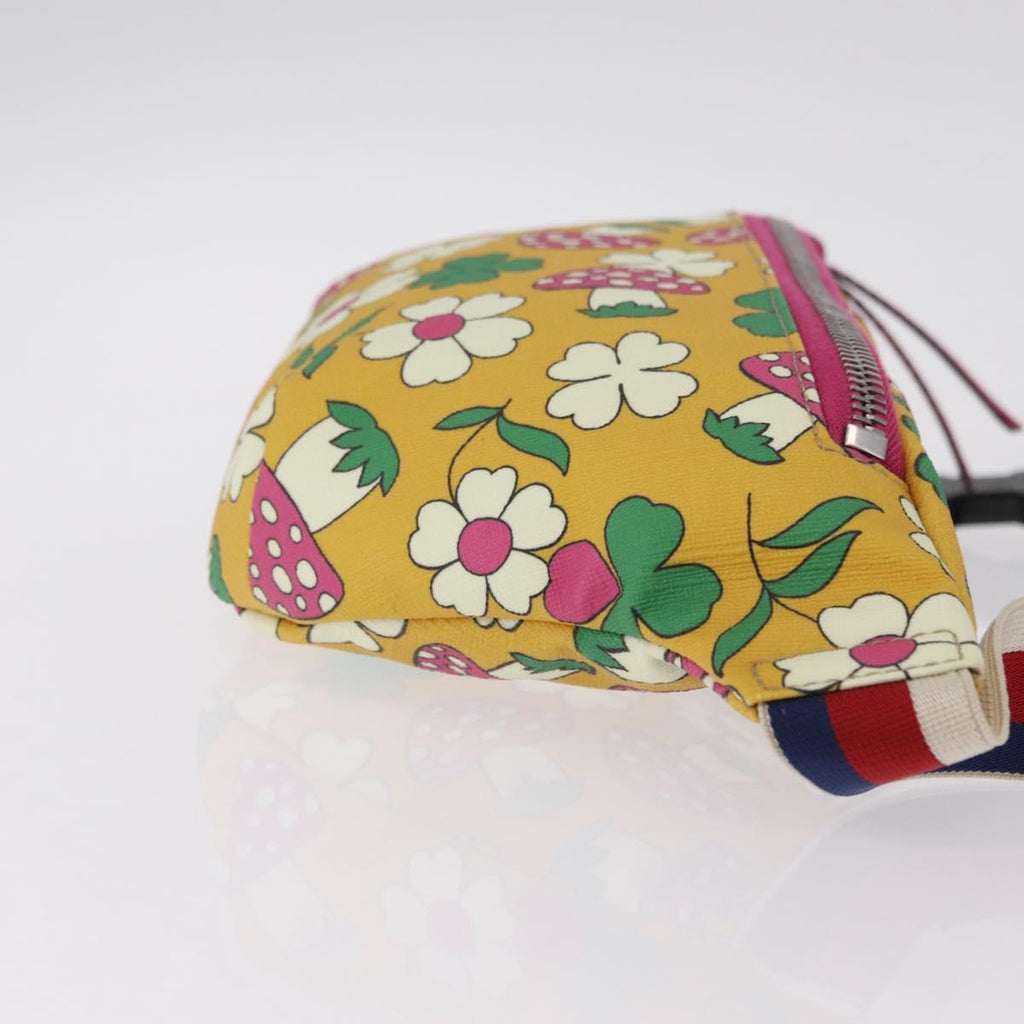 GUCCI Children's Body Bag PVC Yellow Silver 502095 Auth 210005M