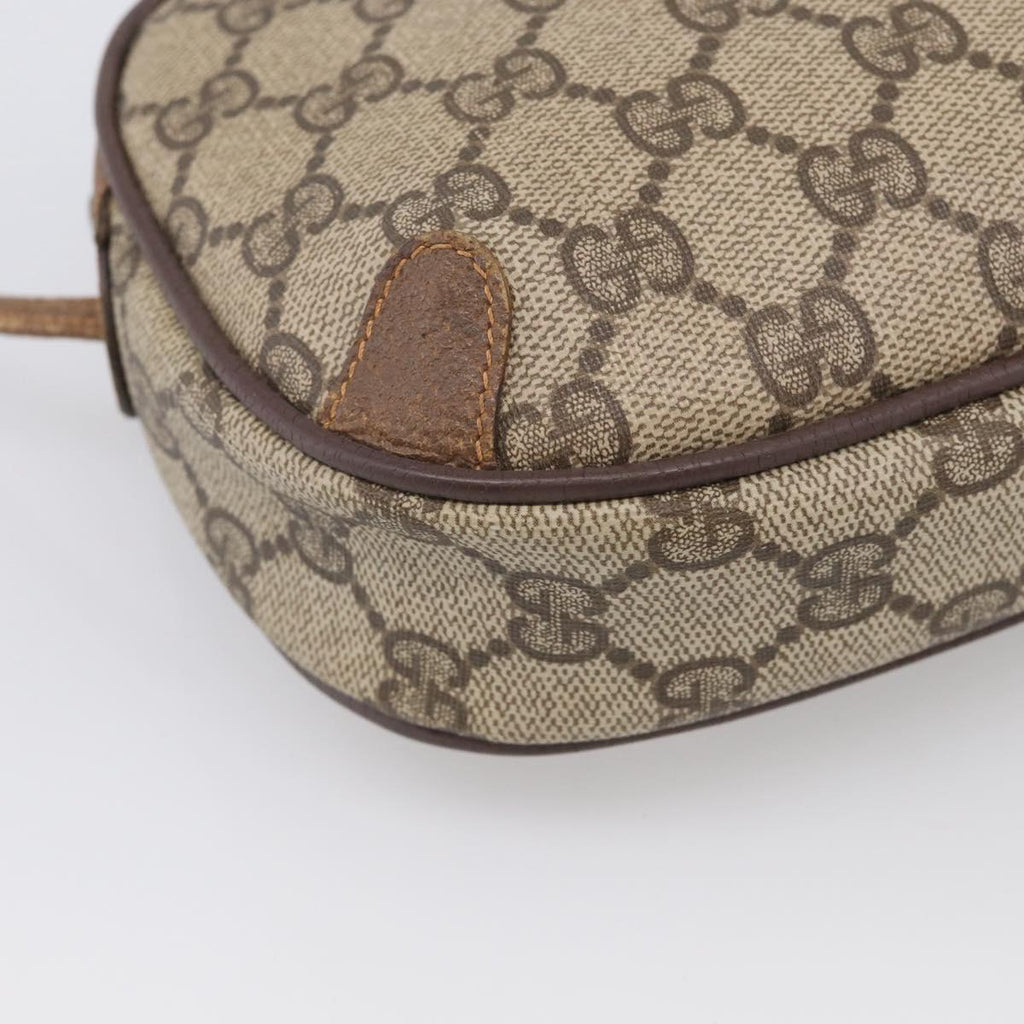 GUCCI GG Supreme Web Sherry Line Bag PVC Beige Gold 89 02 066 Auth 210037