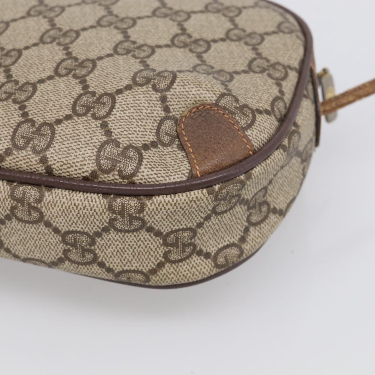 GUCCI GG Supreme Web Sherry Line Bag PVC Beige Gold 89 02 066 Auth 210037