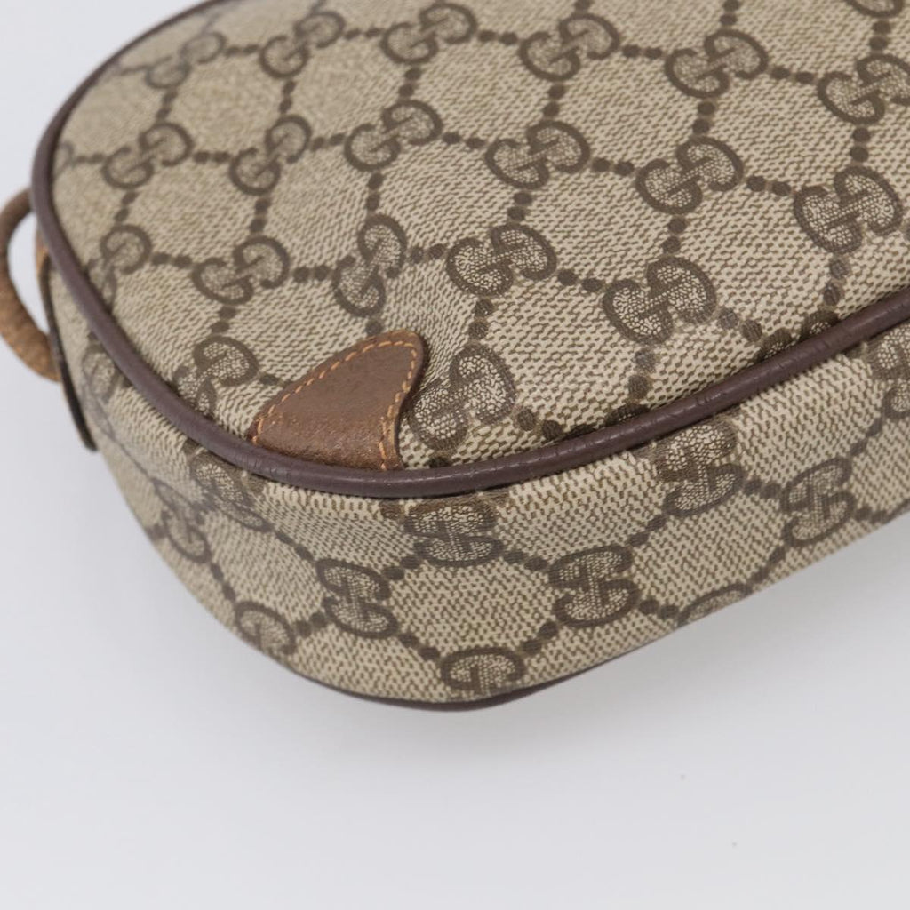 GUCCI GG Supreme Web Sherry Line Bag PVC Beige Gold 89 02 066 Auth 210037
