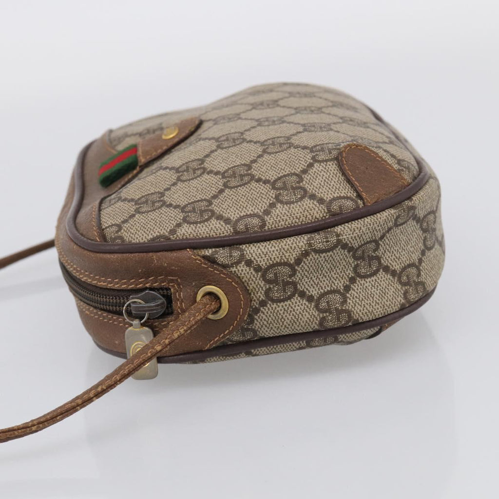 GUCCI GG Supreme Web Sherry Line Bag PVC Beige Gold 89 02 066 Auth 210037