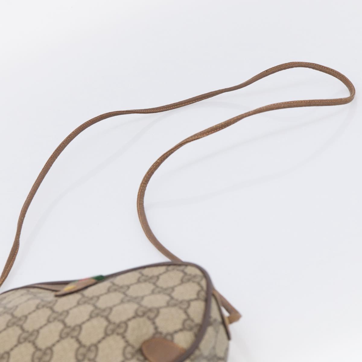 GUCCI GG Supreme Web Sherry Line Bag PVC Beige Gold 89 02 066 Auth 210037