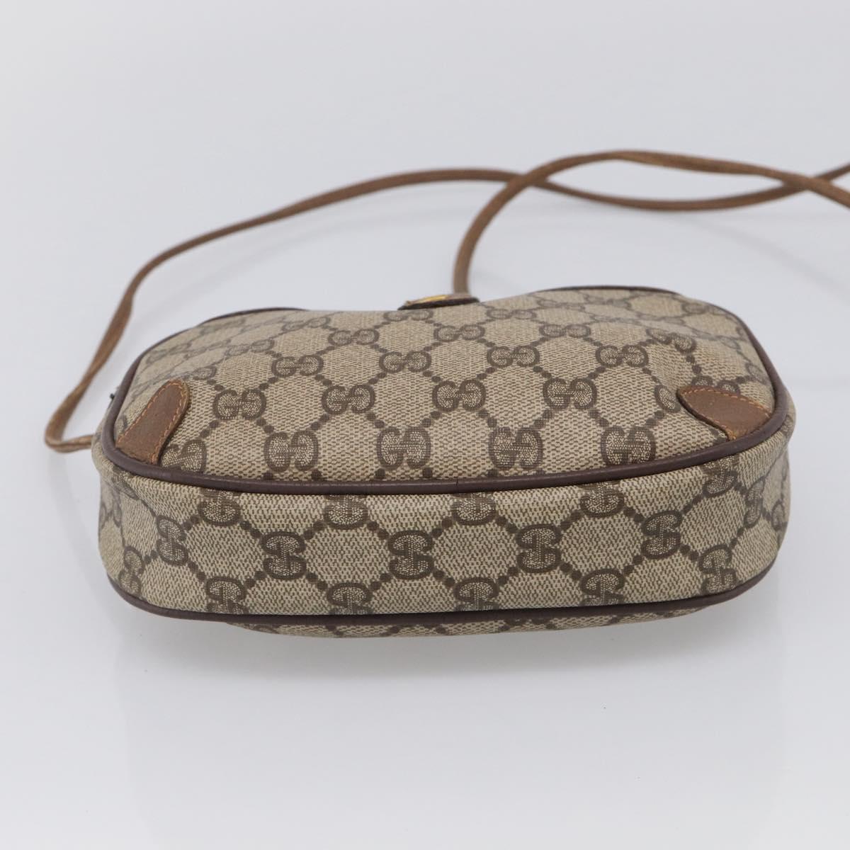 GUCCI GG Supreme Web Sherry Line Bag PVC Beige Gold 89 02 066 Auth 210037